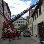 Anleiterübung der Drehleiter in der Schlossgasse