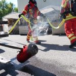 rauchende Gasflasche